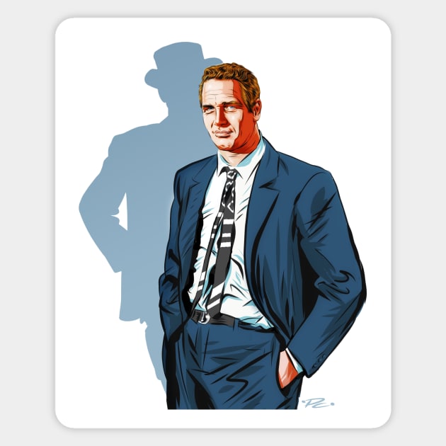 Paul Newman - An illustration by Paul Cemmick Sticker by PLAYDIGITAL2020